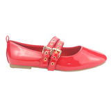 BALLERINAS CHALADA ROJO CHAROL  MUJER 5-MIU-3