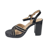 SANDALIAS DE FIESTA BONNY FRANCCO NEGRO CHAROL MUJER 406-0009