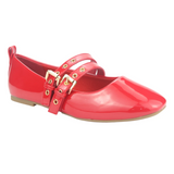 BALLERINAS CHALADA ROJO CHAROL  MUJER 5-MIU-3