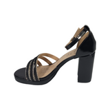 SANDALIAS DE FIESTA BONNY FRANCO NEGRO CHAROL MUJER 406-0069