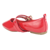 BALLERINAS CHALADA ROJO CHAROL  MUJER 5-MIU-3