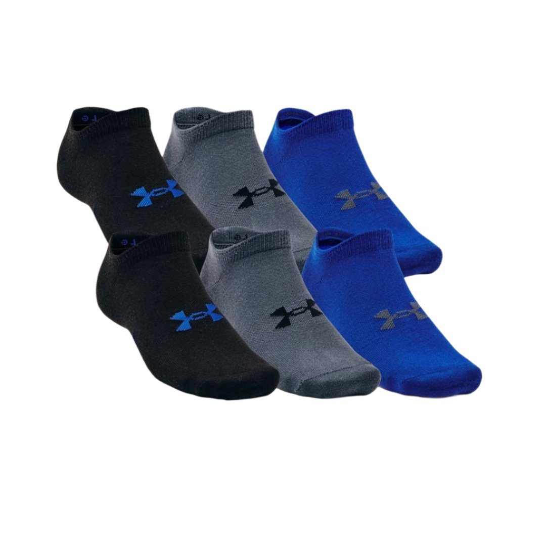 CALCETINES (PACK DE 6) UNDER ARMOUR ESSENTIAL NO SHOW NEGRO/GRIS/AZUL | 1370542 - 012 UNDER ARMOUR L - CalzadosPaola