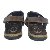 SANDALIAS CERRADAS PEGADA DE CUERO CAFÉ OSCURO (HOMBRE) | 131669-03