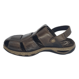 SANDALIAS CERRADAS PEGADA DE CUERO CAFÉ OSCURO (HOMBRE) | 131669 - 03 PEGADA 39 - CalzadosPaola