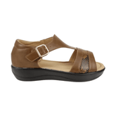 SANDALIAS NEW WALK BROCHE REPTIL CAFÉ MUJER | FQT296 - 40 NEW WALK 35 CL / 22 CM - CalzadosPaola