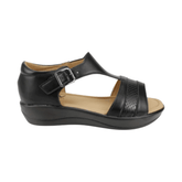 SANDALIAS NEW WALK REPTIL NEGRO MUJER | FQT296 - 90 NEW WALK 35 CL / 22 CM - CalzadosPaola