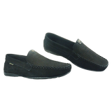 MOCASINES PEGADA CUERO NOBUCK NEGRO (HOMBRE) | 140741-08