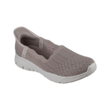 ZAPATILLAS SKECHERS SLIP-INS SEAGER BELIEVE IT TAUPE (MUJER) | 158980-DKTP