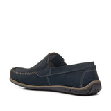 MOCASINES PEGADA DE CUERO NOBUCK AZUL MARINO (HOMBRE) | 141603-09