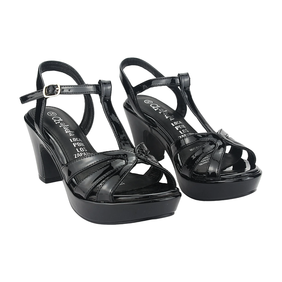 SANDALIAS DE FIESTA CHALADA NEGRO CHAROL (MUJER) | 5-NOTINO-22