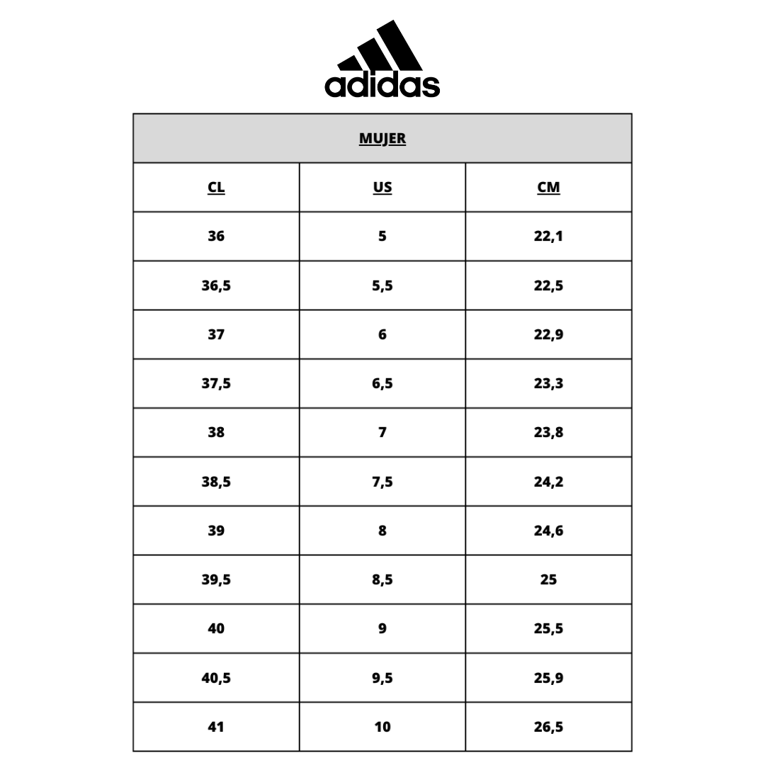Tabla De Talla 22 Calzado Equivalencia Botines Adidas Tabla De
