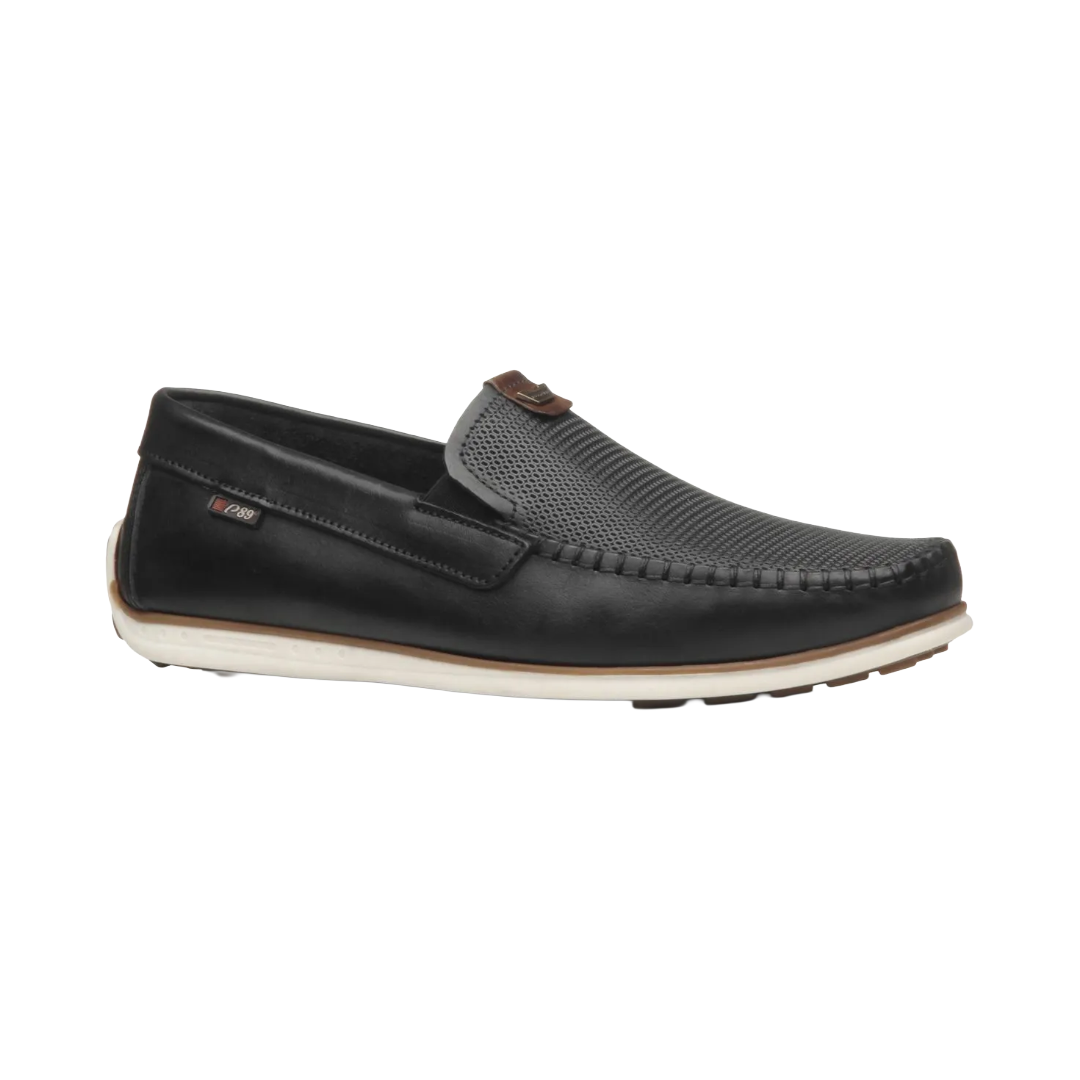 MOCASINES PEGADA NEGRO DE HOMBRE 142002-02