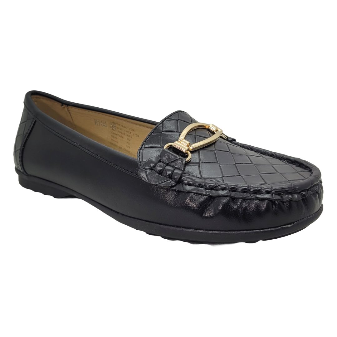 MOCASIN HUALUNAOTE NEGRO/DORADO | H - 106 HUALUNAOTE 35 - CalzadosPaola