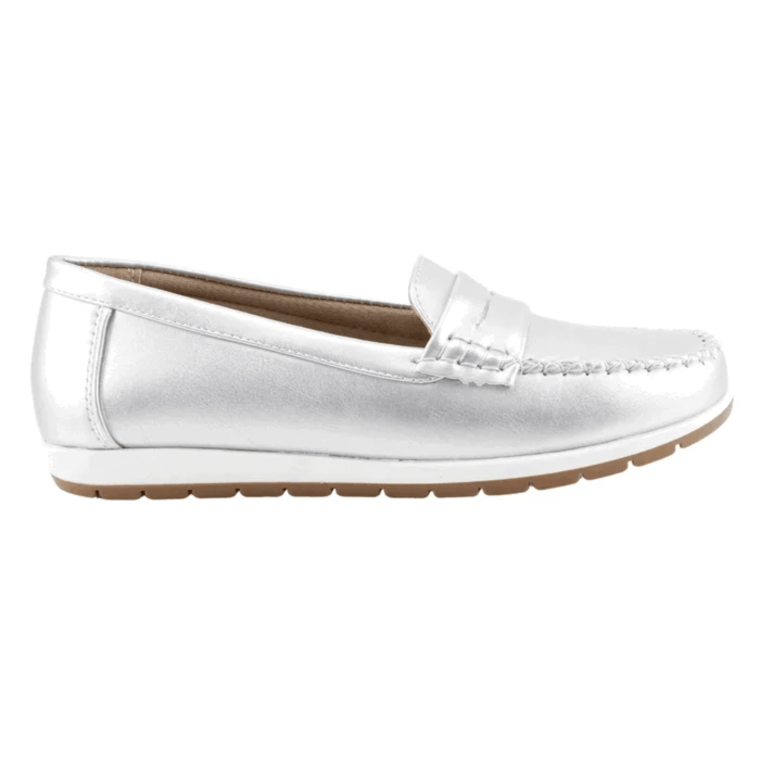 MOCASÍNES NEW WALK BIANCA PLATEADO MUJER FM1240 - V0 NEW WALK 35 - CalzadosPaola