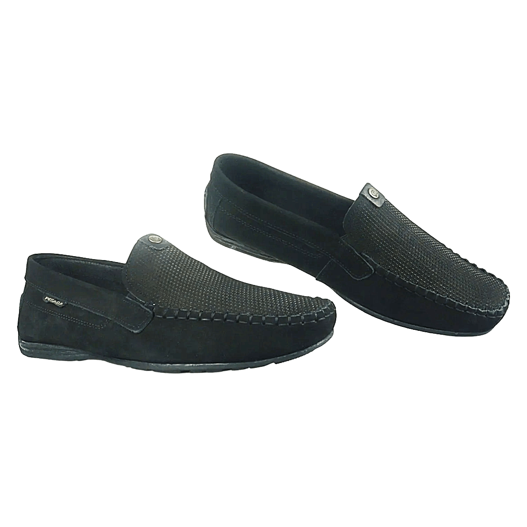 MOCASINES PEGADA CUERO NOBUCK NEGRO (HOMBRE) | 140741 - 08 PEGADA 39 - CalzadosPaola