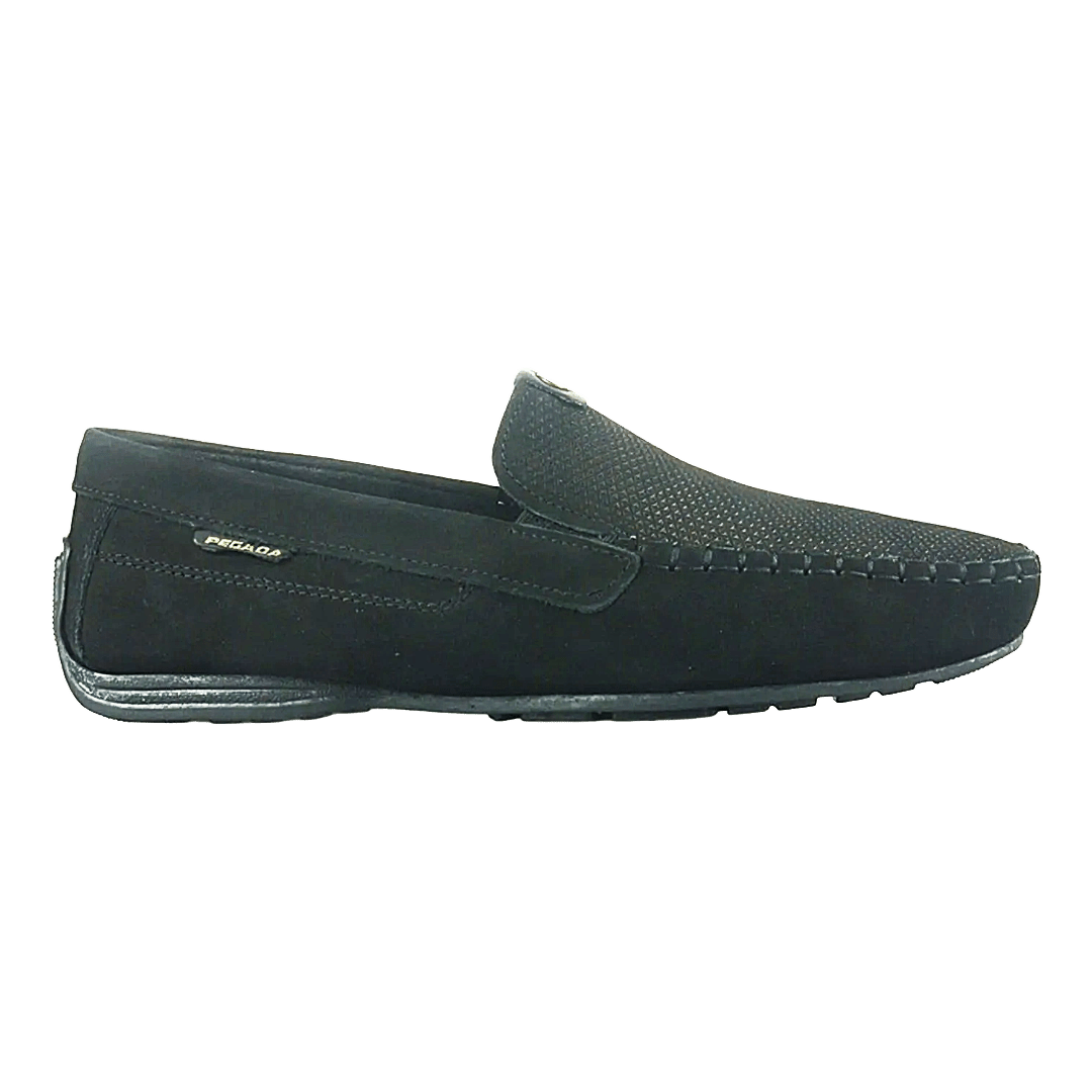 MOCASINES PEGADA CUERO NOBUCK NEGRO (HOMBRE) | 140741 - 08 PEGADA 39 - CalzadosPaola