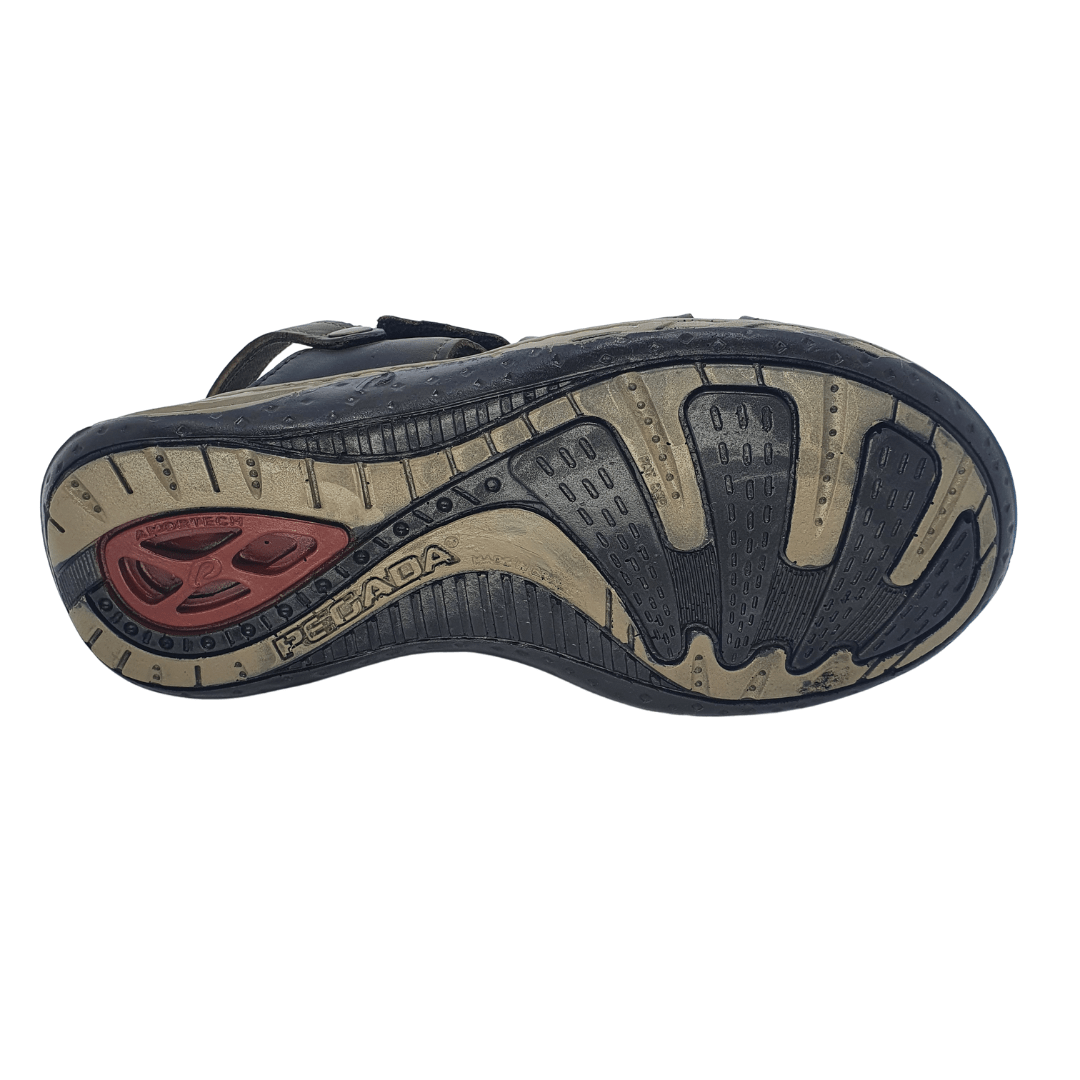 SANDALIAS CERRADAS PEGADA DE CUERO CAFÉ OSCURO (HOMBRE) | 131669 - 03 PEGADA 39 - CalzadosPaola