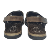 SANDALIAS CERRADAS PEGADA DE CUERO CAFÉ OSCURO (HOMBRE) | 131669 - 03 PEGADA 39 - CalzadosPaola