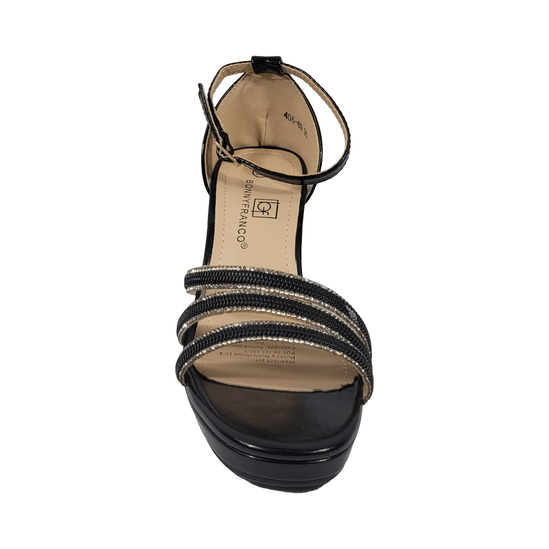 SANDALIAS DE FIESTA BONNY FRANCO NEGRO CHAROL MUJER 406 - 0069 BONNY FRANCO 37 - CalzadosPaola