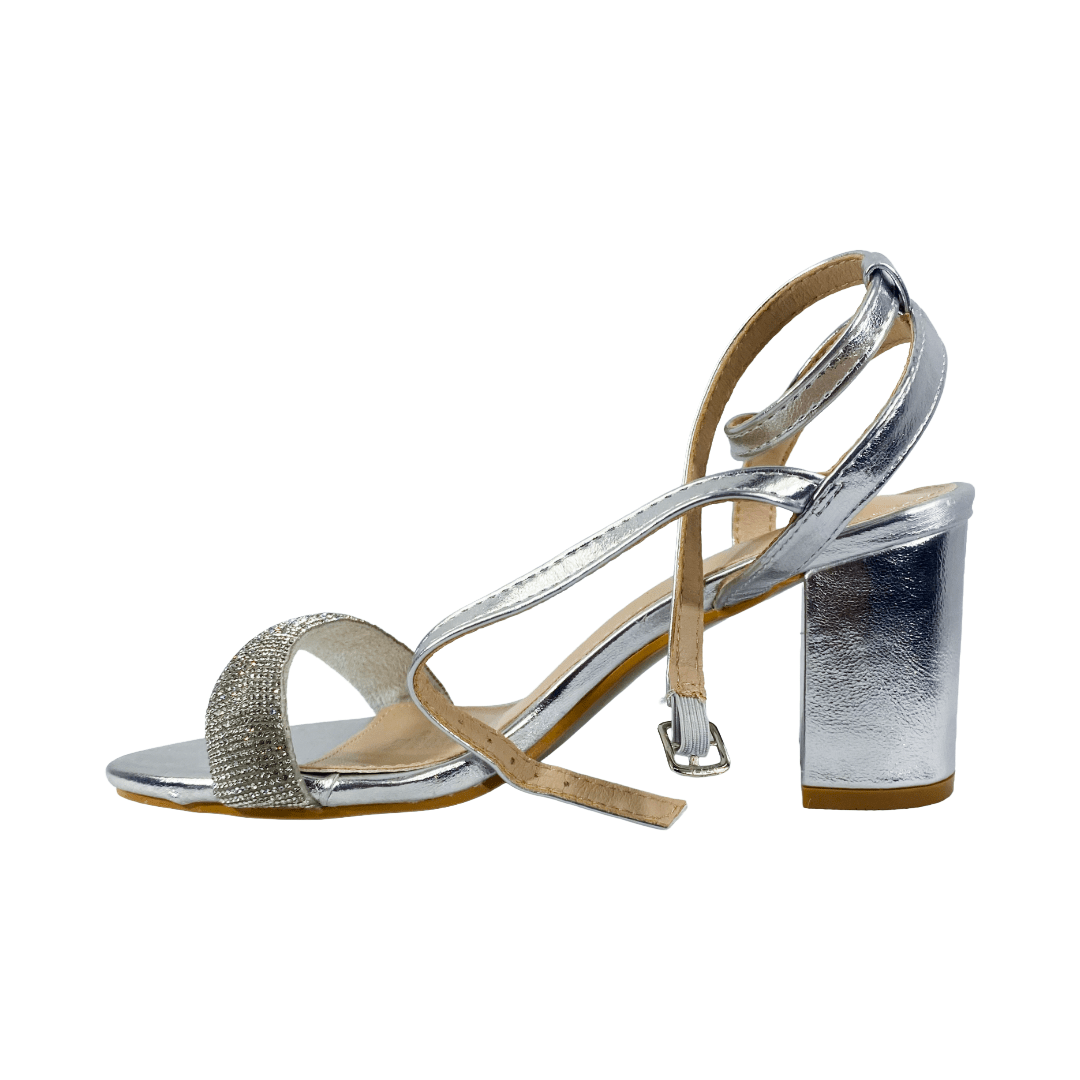 SANDALIAS DE FIESTA HUALUNAOTE PLATEADO MUJER | T2172 HUALUNAOTE 36 - CalzadosPaola