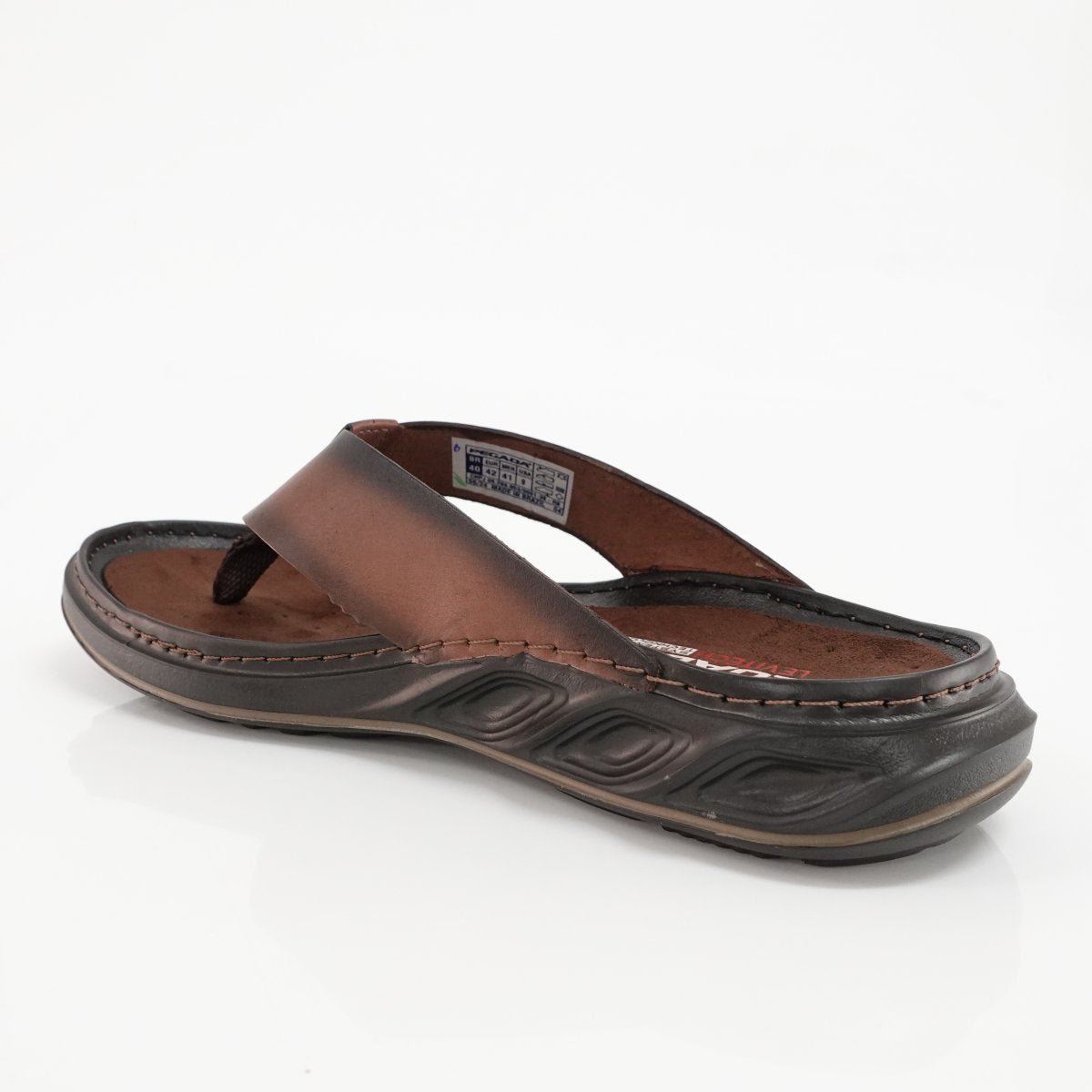 SANDALIAS OJOTAS PEGADA DE CUERO CAFÉ CLARO (HOMBRE) | 134103 - 02 PEGADA 39 - CalzadosPaola