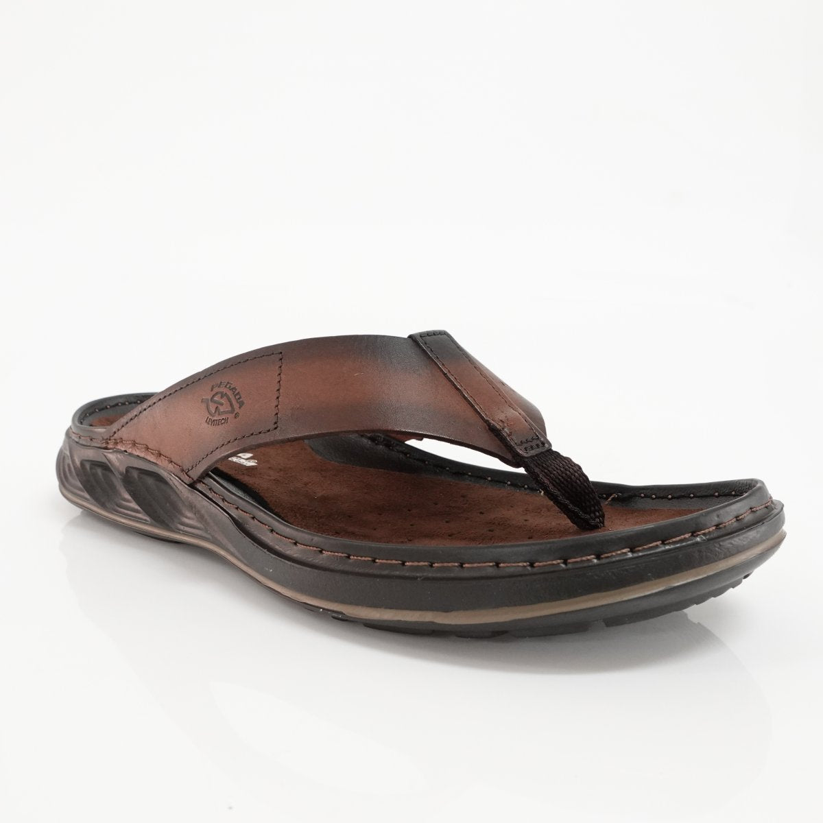 SANDALIAS OJOTAS PEGADA DE CUERO CAFÉ CLARO (HOMBRE) | 134103 - 02 PEGADA 39 - CalzadosPaola