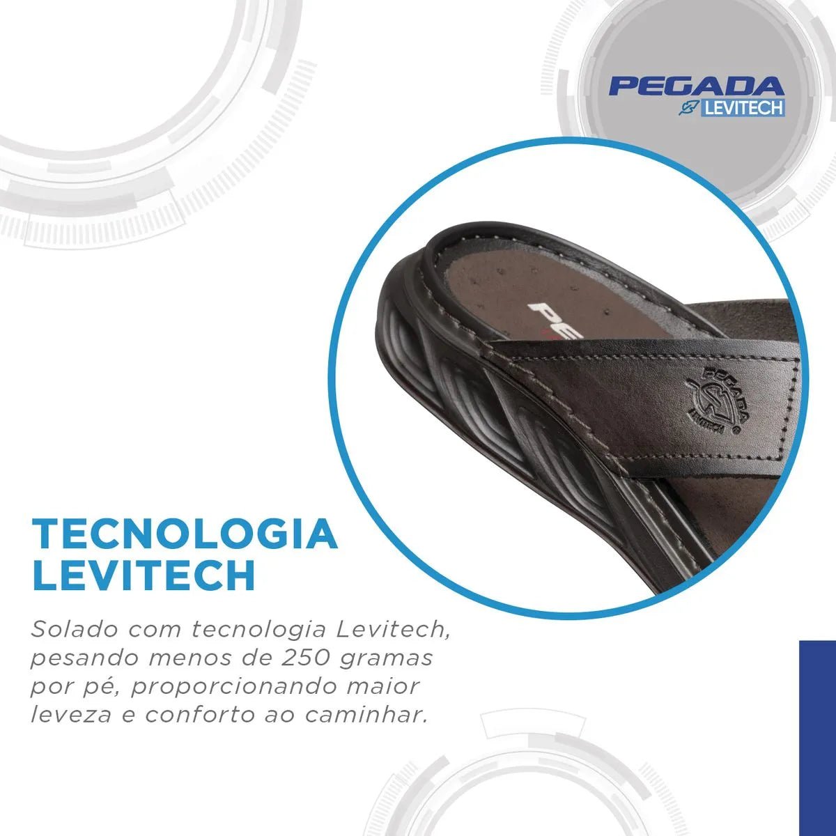 SANDALIAS OJOTAS PEGADA DE CUERO NEGRAS (HOMBRE) | 134103 - 05 PEGADA 39 - CalzadosPaola