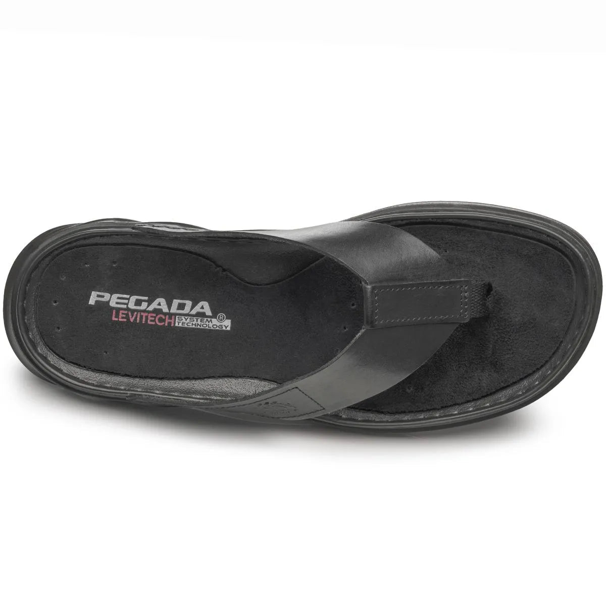SANDALIAS OJOTAS PEGADA DE CUERO NEGRAS (HOMBRE) | 134103 - 05 PEGADA 39 - CalzadosPaola