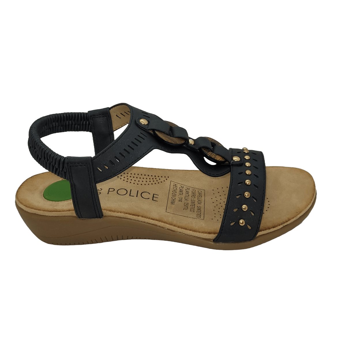 SANDALIAS POLICE BLACK PO - POS25B008 POLICE 35 - CalzadosPaola