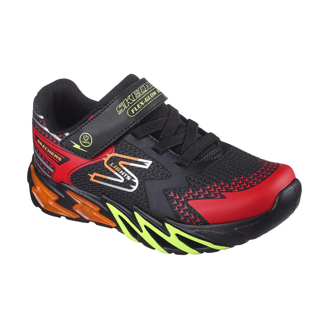 ZAPATILLAS URBANAS SKECHERS S - LIGHTS FLEX GLOW BOLT INFANTIL | 400138L - BKRD SKECHERS 33 - CalzadosPaola