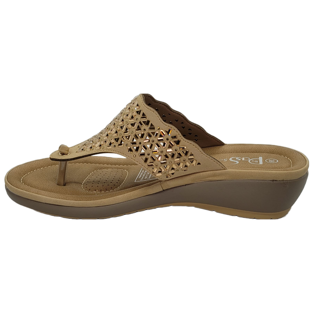 Sandalias By Pass Beige Mujer V22-Y7042-3A
