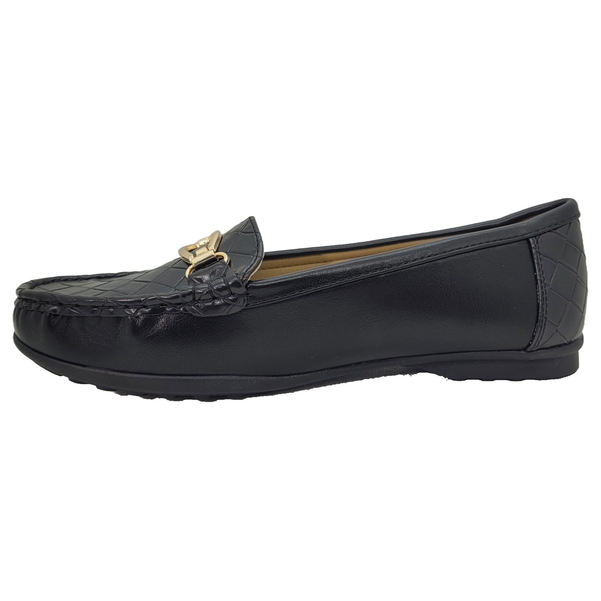 MOCASIN HUALUNAOTE NEGRO/DORADO | H-106