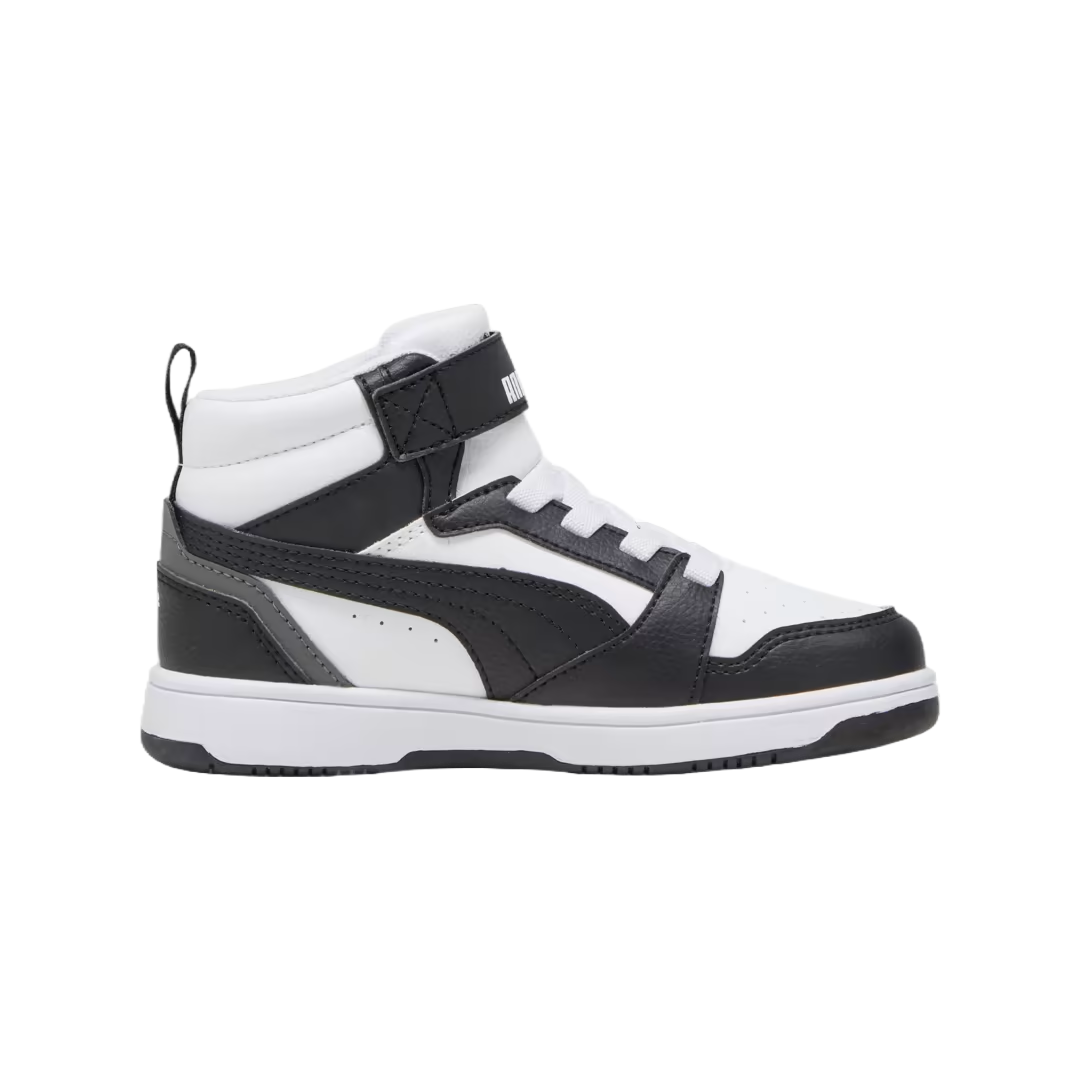 ZAPATILLAS PUMA REBOUND V6 MID NIÑOS BLANCO/NEGRO | 393832 01