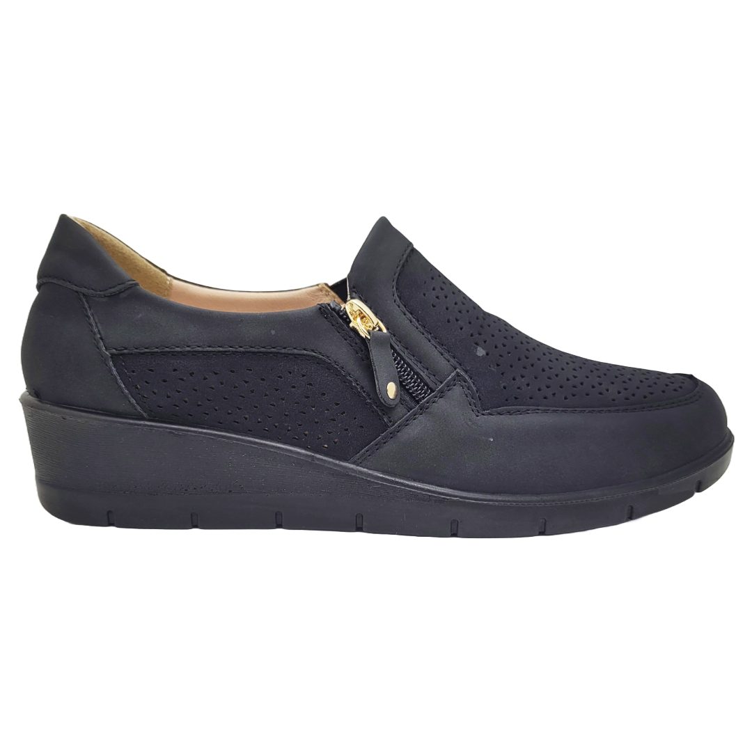 ZAPATOS CASUALES DE GAMUZA NEW WALK NEGROS | C25F2011-90